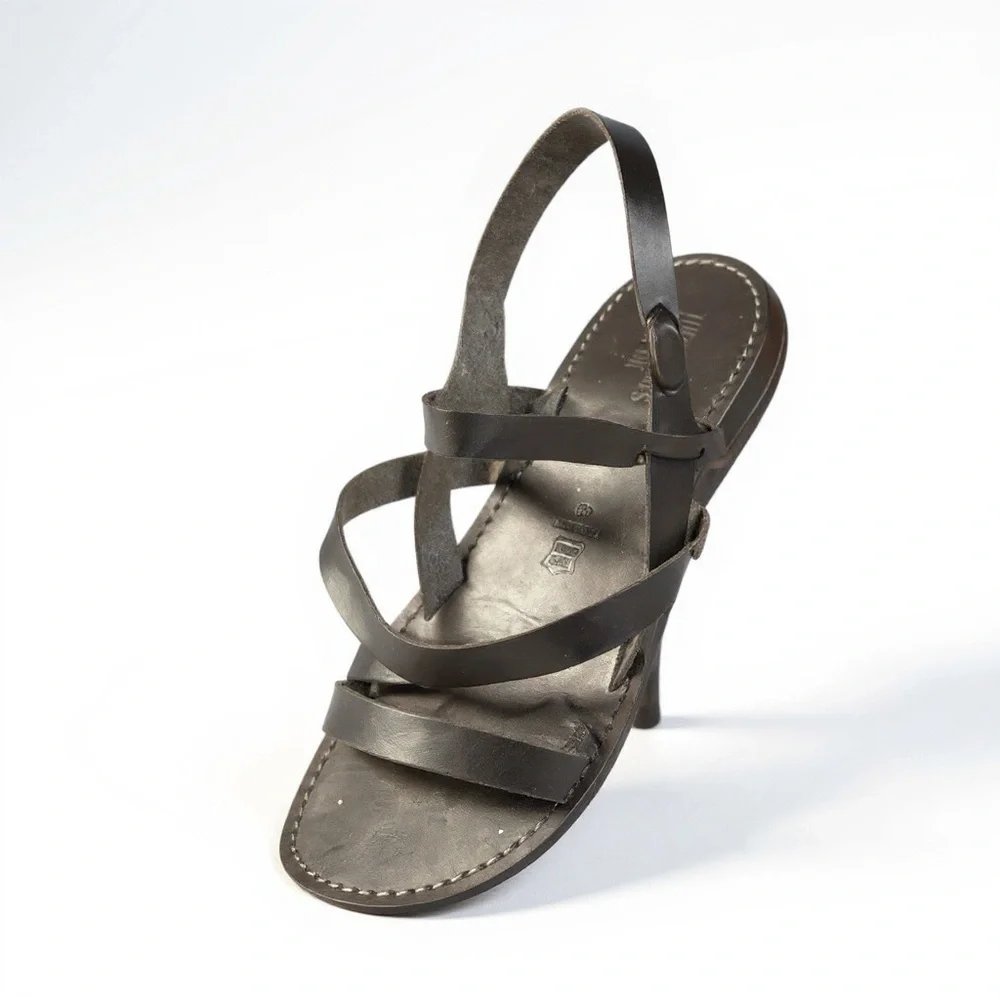 These Shoes Are A.OK Mens Leather Gladiator Sandals Made in Italy Brown EU 43 10
